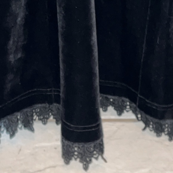 Coldwater Creek black 2 pc velvet/embroidered lace fit & flare maxi holiday M - Picture 5 of 11